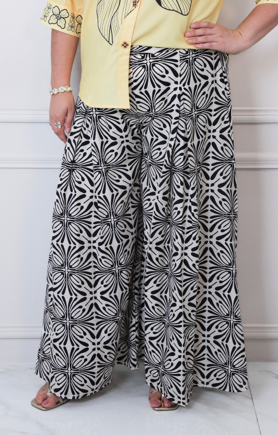 Pantalon azul marino estampado - PANTALON CURVY Boutiquemirel 