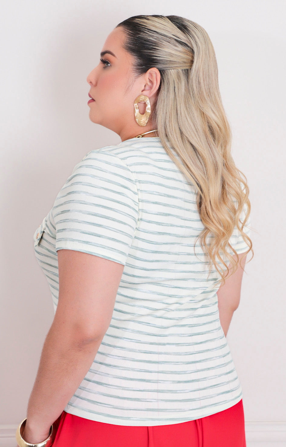 Blusa blanca de rayas