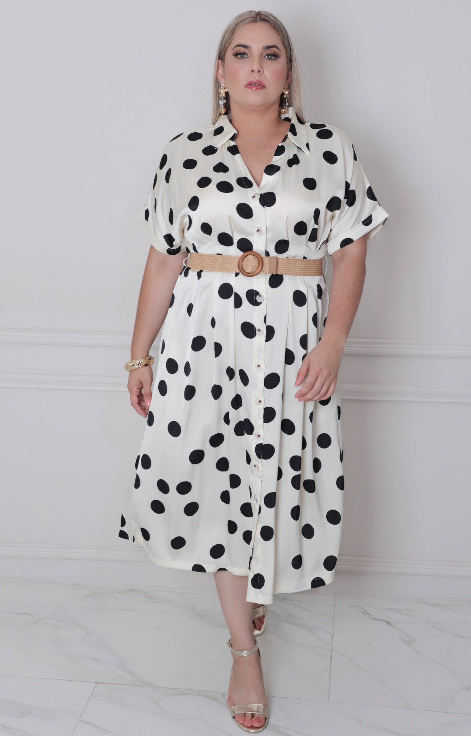 Vestido estampado con cinturón - VESTIDO LARGO CURVY Boutiquemirel 