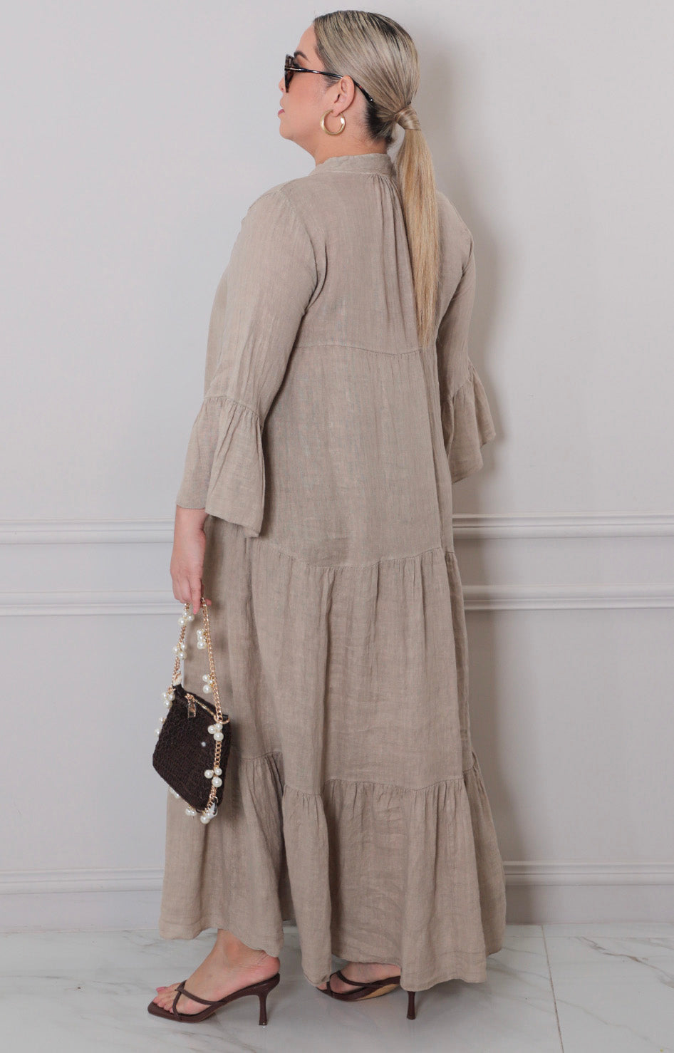 Vestido beige largo - VESTIDO CORTO CURVY Boutiquemirel 