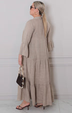 Vestido beige largo - VESTIDO CORTO CURVY Boutiquemirel 