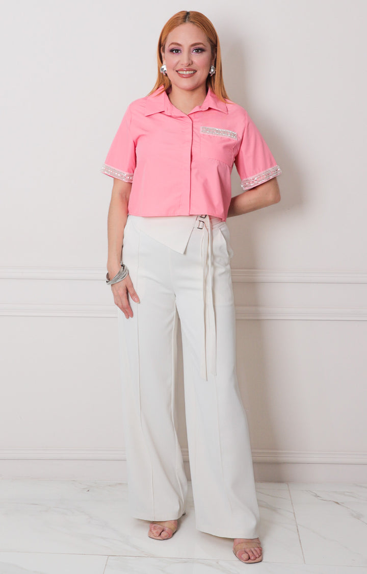 Blusa lisa con brillo - BLUSAS REGULAR Boutiquemirel 