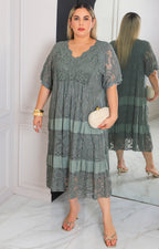 Vestido verde de encaje