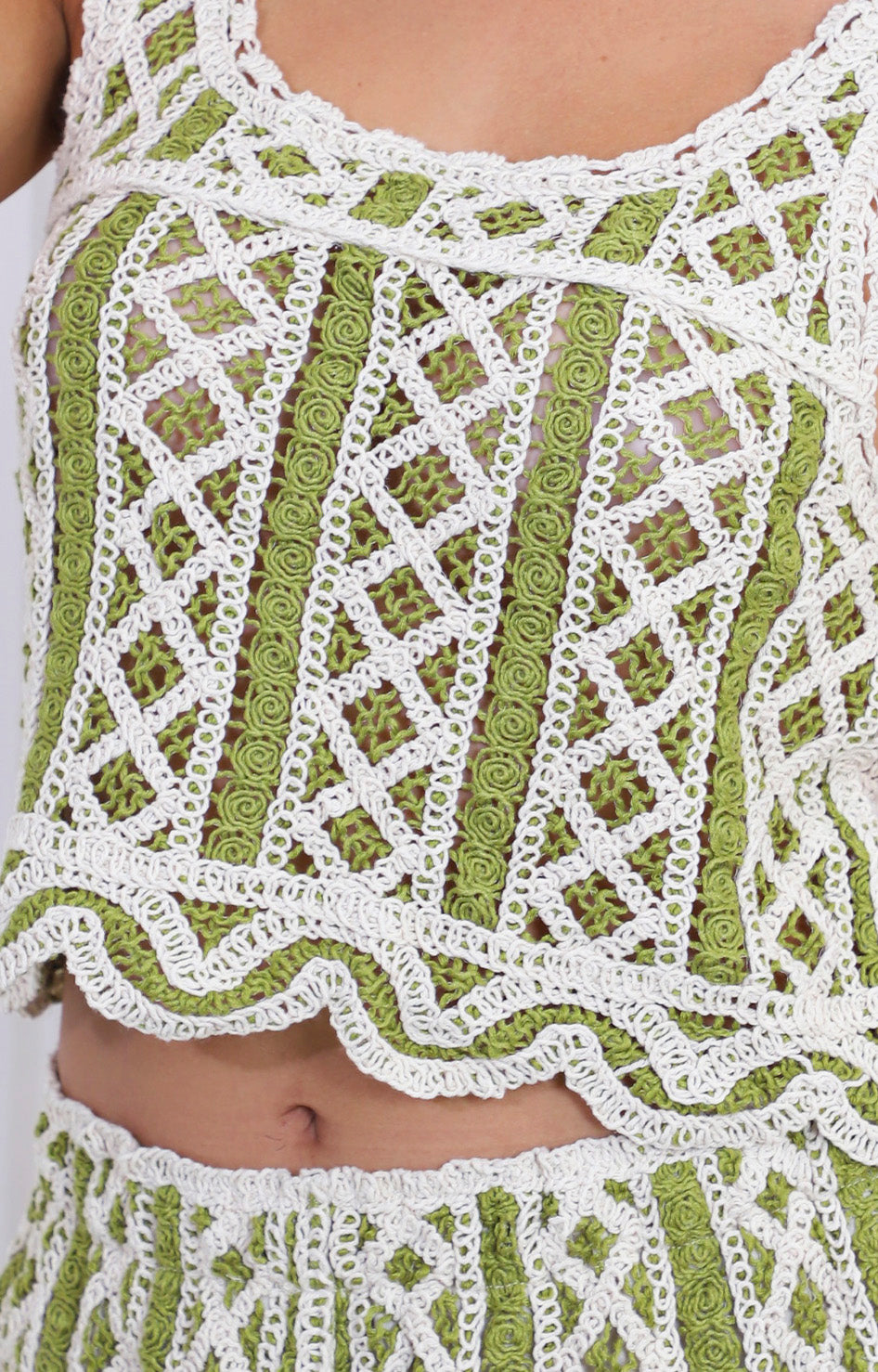 Conjunto verde tejido