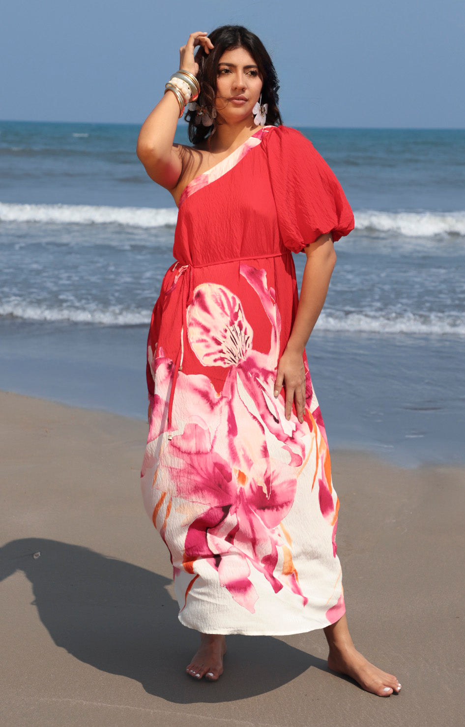V*3-26*BIGHIT*HD3420*ROJO ESTAMPADO - VESTIDO LARGO REGULAR Boutiquemirel 