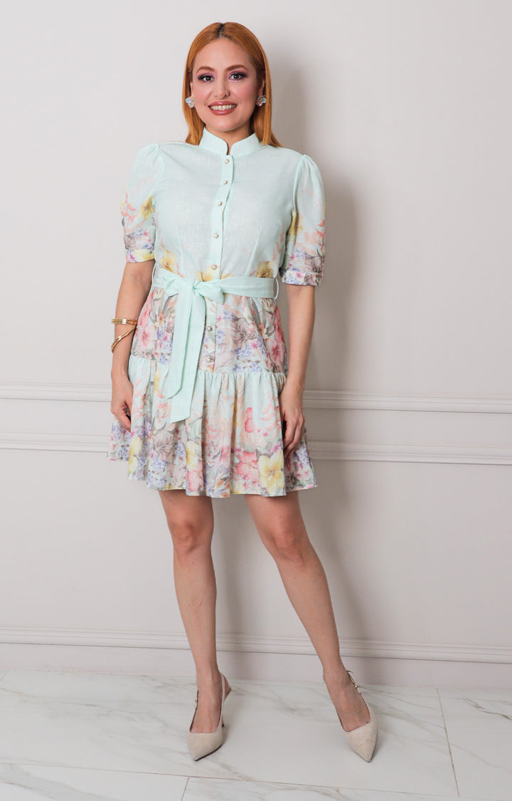 Vestido menta estampado - VESTIDO CORTO REGULAR Boutiquemirel 