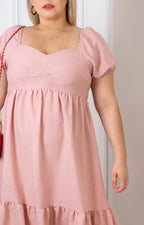 Vestido corto con manga abullonada