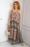 Palazzo con cuello en V y estampado floral