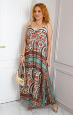 Palazzo con cuello en V y estampado floral