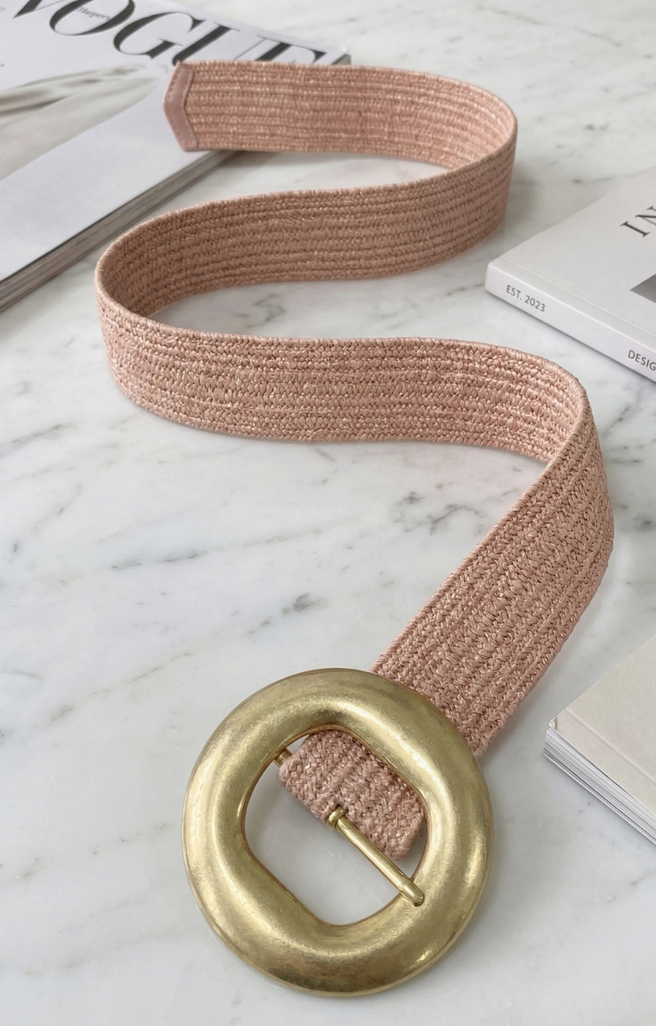 Cinturón Rosa con Hebilla Dorada - CINTOS Boutiquemirel 