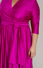 Vestido largo cruzado con cinturón
