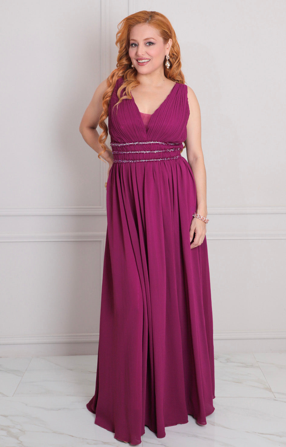 Vestido magenta con brillos - VESTIDO LARGO REGULAR Boutiquemirel 