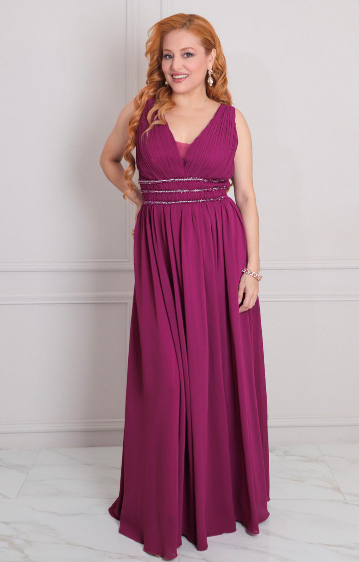 Vestido magenta con brillos - VESTIDO LARGO REGULAR Boutiquemirel 