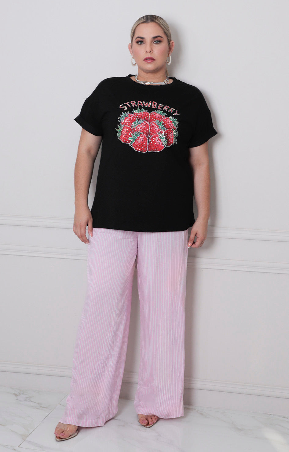 Blusa estampada strawberry - BLUSAS CURVY Boutiquemirel 