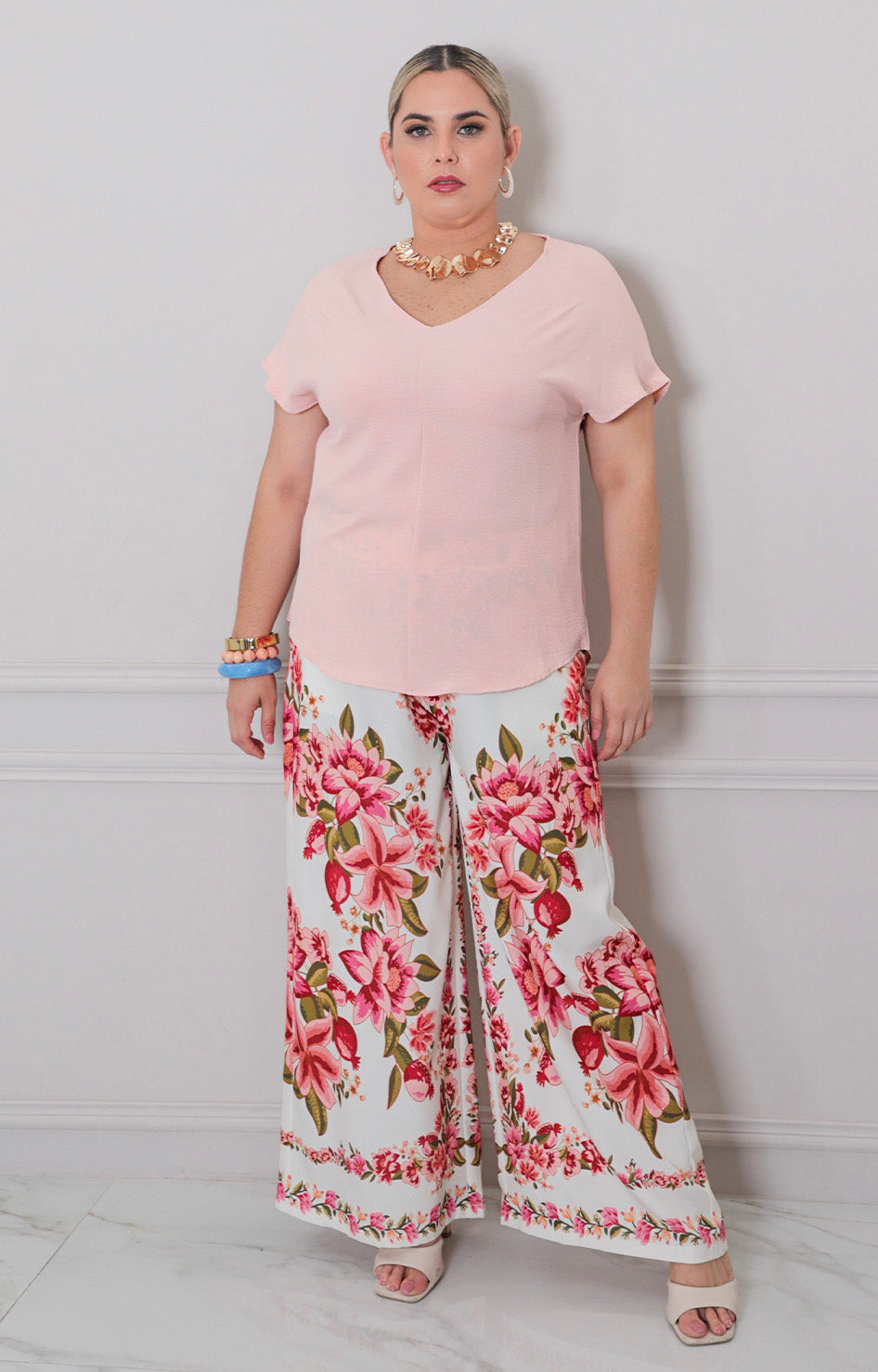 Blusa lisa con mangas - BLUSAS CURVY Boutiquemirel 