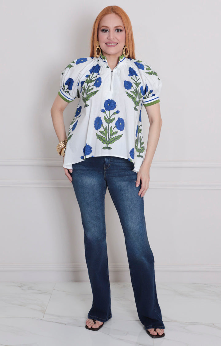 Blusa blanca estampada - BLUSAS REGULAR Boutiquemirel 