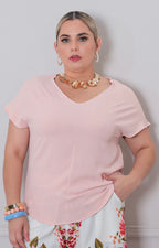 Blusa lisa con mangas - BLUSAS CURVY Boutiquemirel 