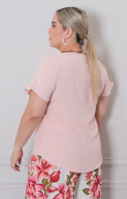 Blusa lisa con mangas - BLUSAS CURVY Boutiquemirel 