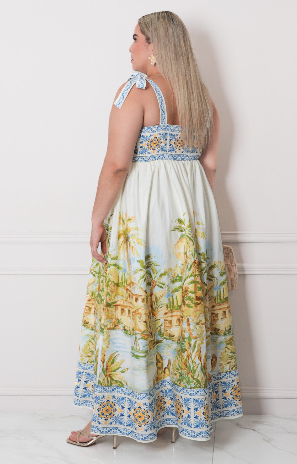 Vestido de tirantes con estampado - VESTIDO LARGO CURVY Boutiquemirel 