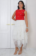 Falda con volantes