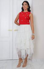 Falda con volantes
