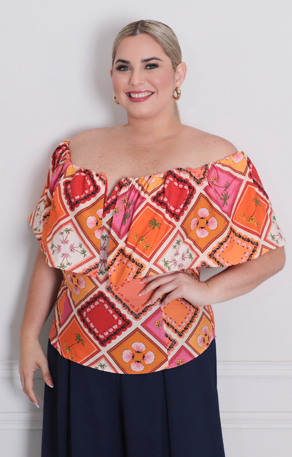 B*3-26*VERXY*JT0570-1*AQUA ESTAMPADO - BLUSAS CURVY Boutiquemirel 