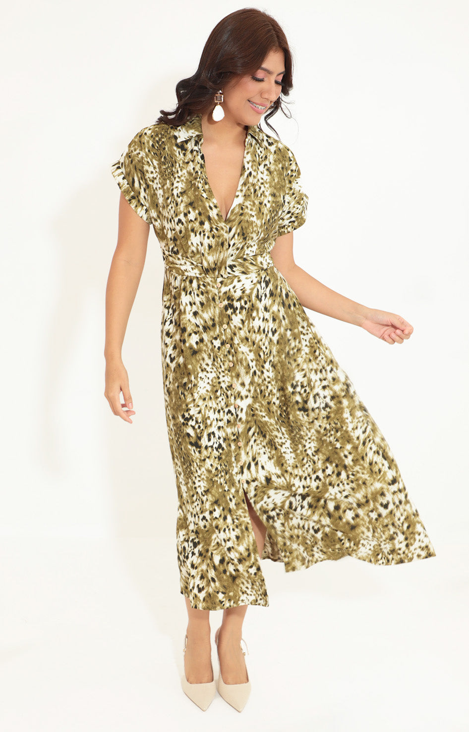 Vestido verde estampado - VESTIDO Boutiquemirel 