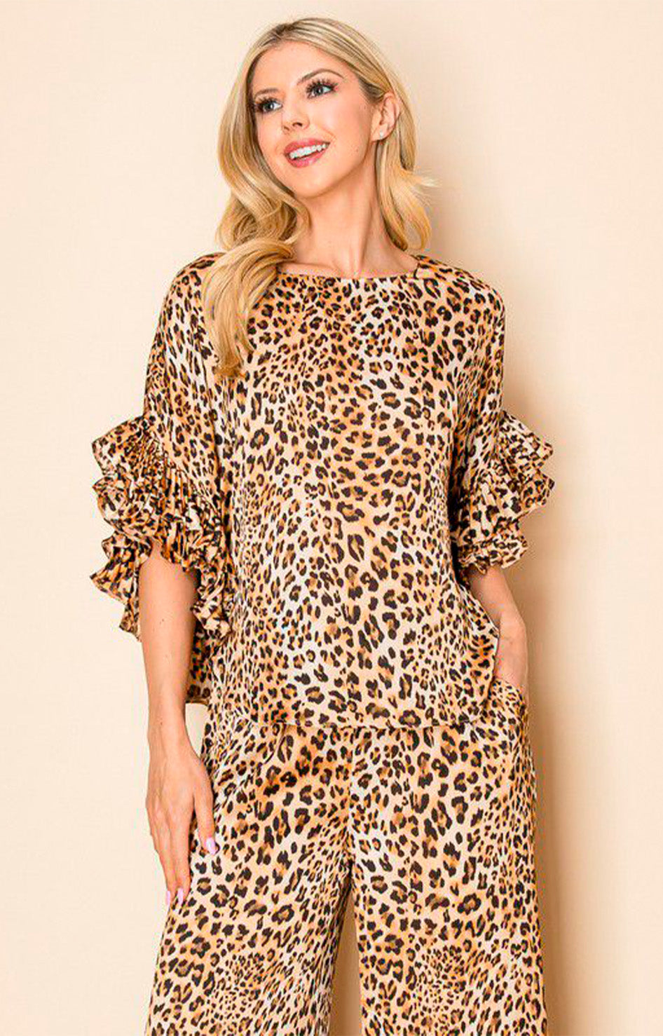 Conjutno beige estampado