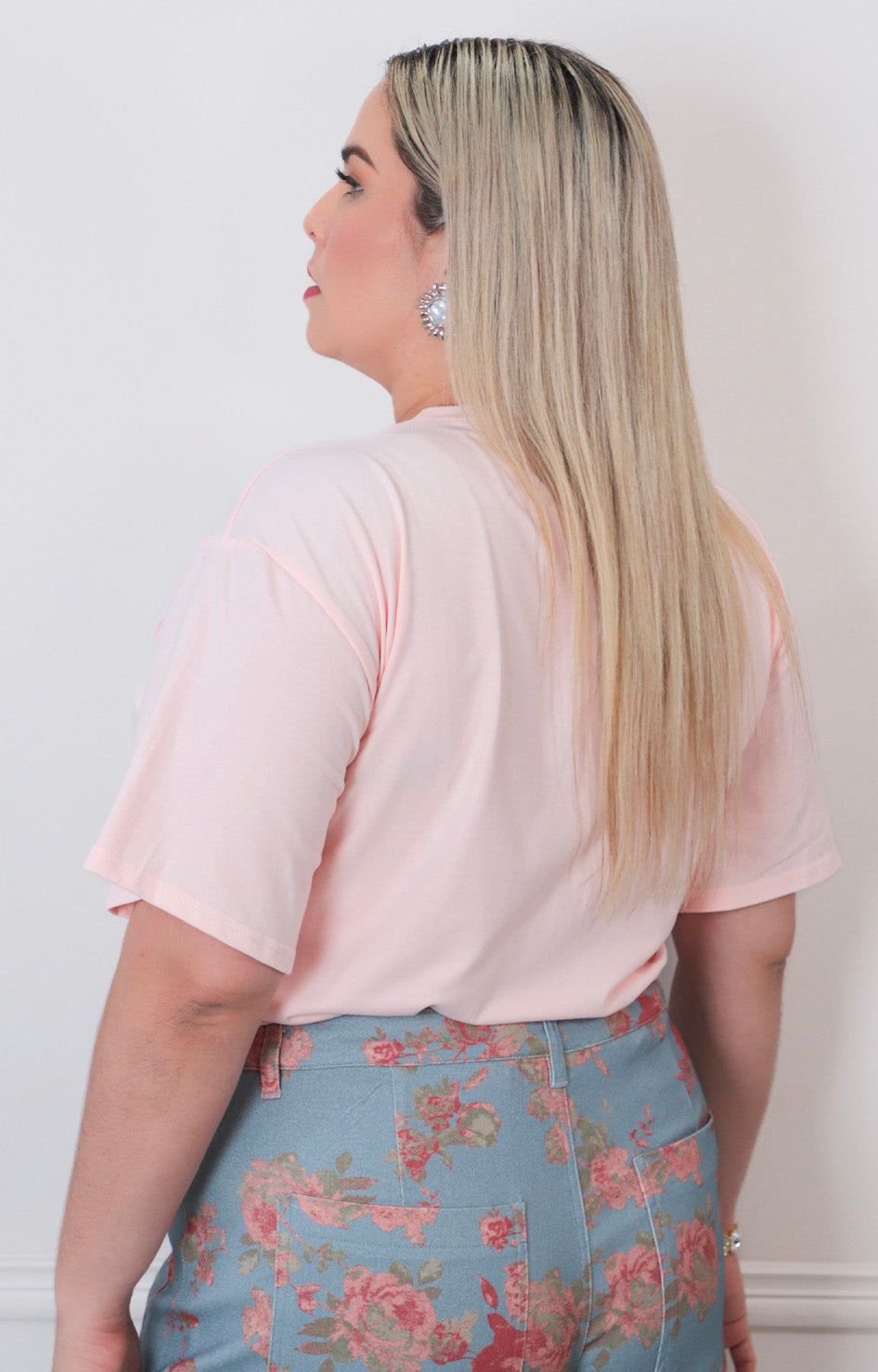 Blusa rosa con bordado - BLUSAS CURVY Boutiquemirel 