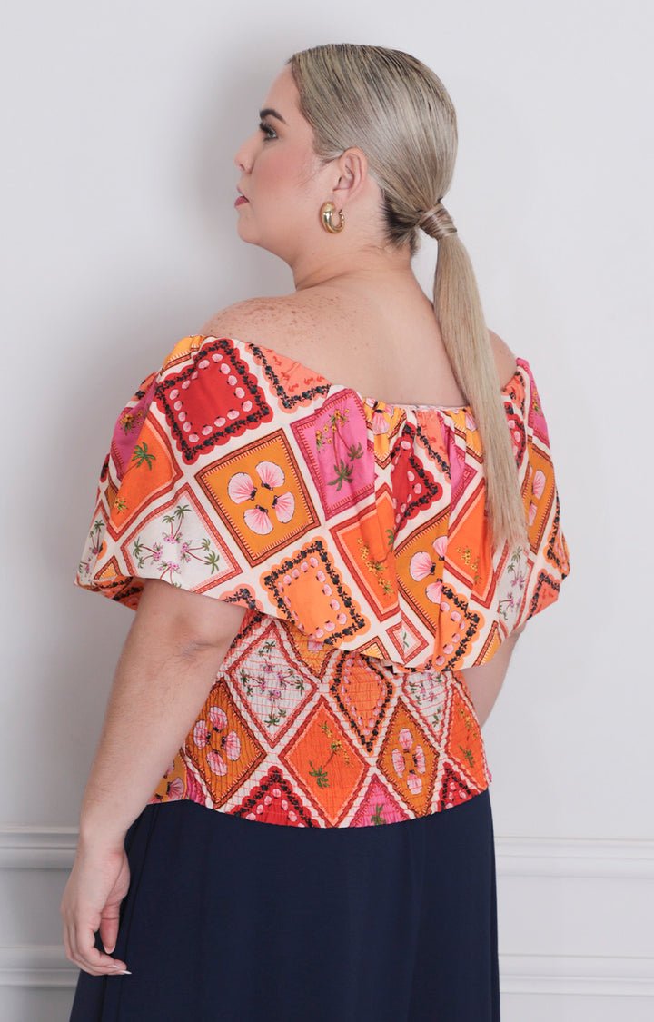 B*3-26*VERXY*JT0570-1*AQUA ESTAMPADO - BLUSAS CURVY Boutiquemirel 