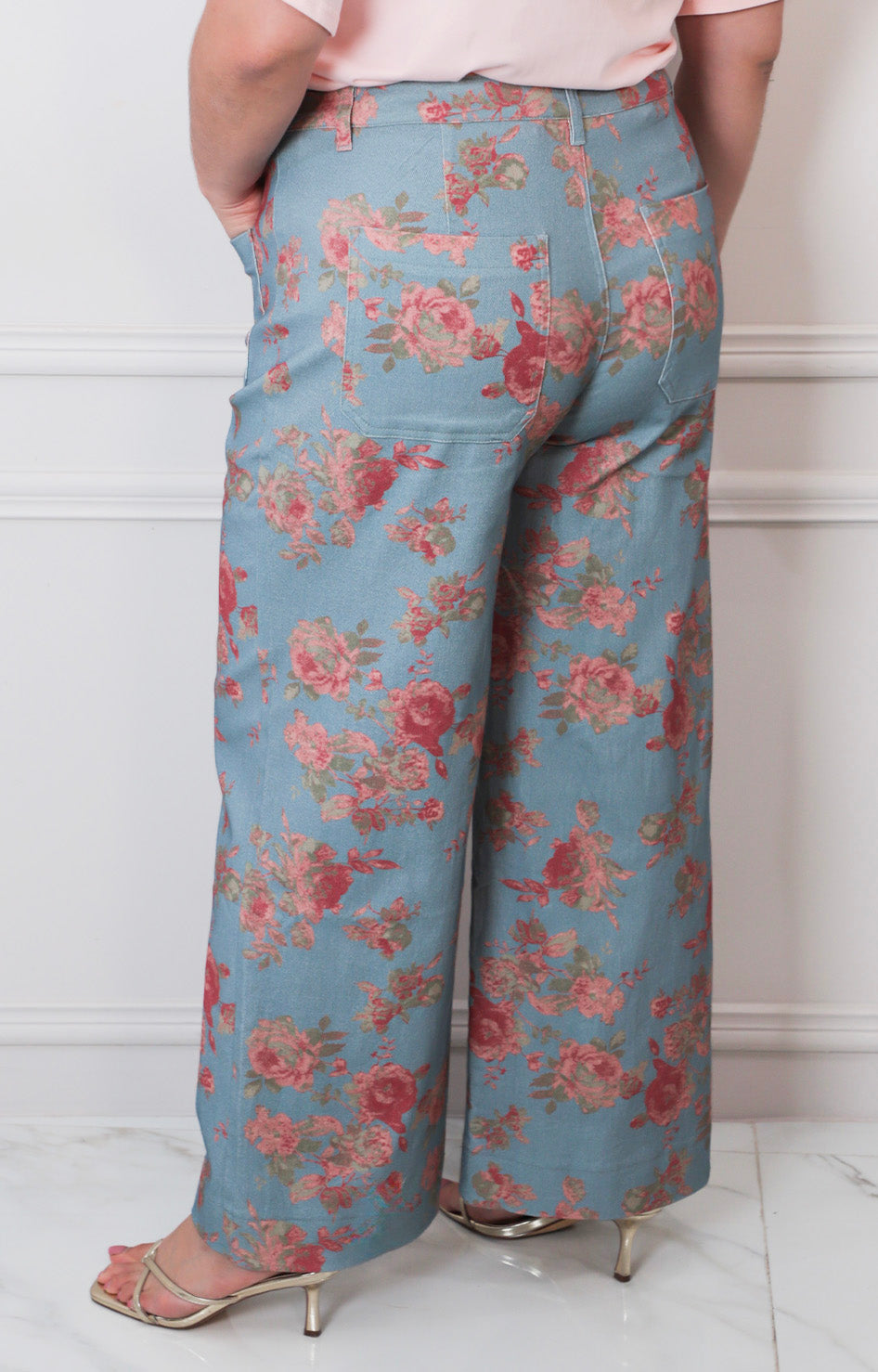 Pantalón azul estampado - PANTALON CURVY Boutiquemirel 