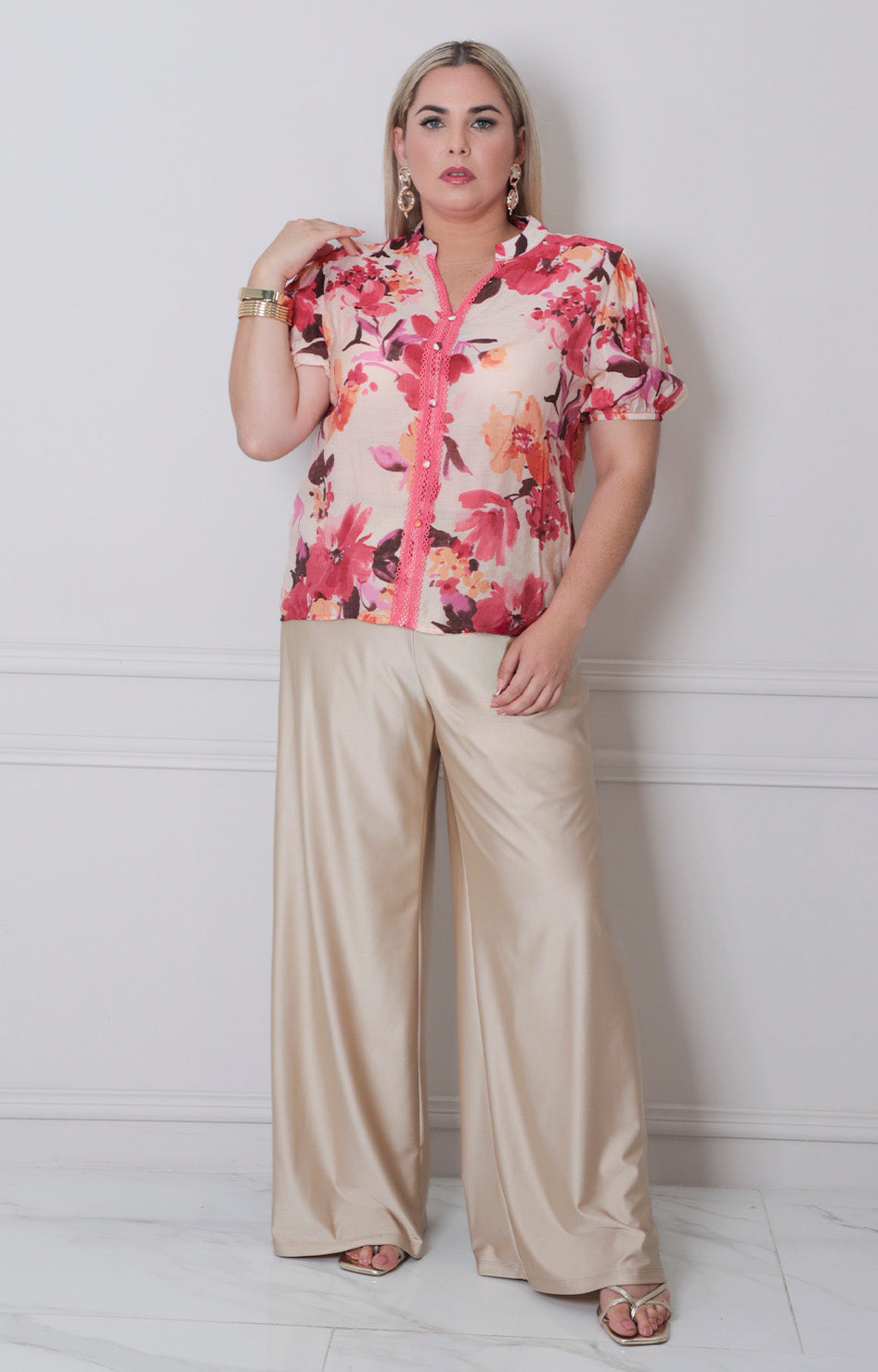 Blusa estampada con bordado - BLUSAS CURVY Boutiquemirel 