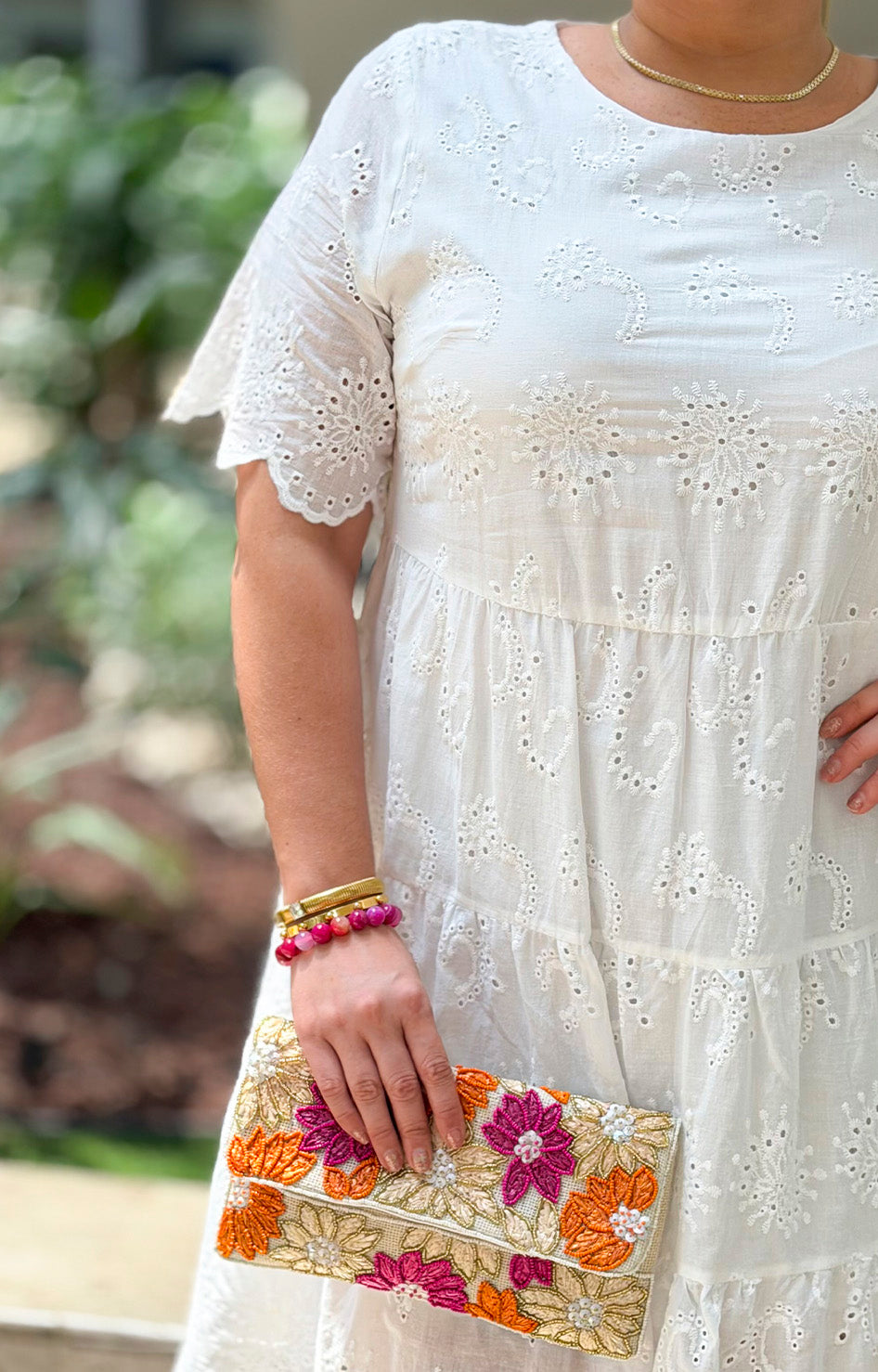 Vestido blanco bordado