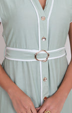 Vestido largo de botones con cinturón