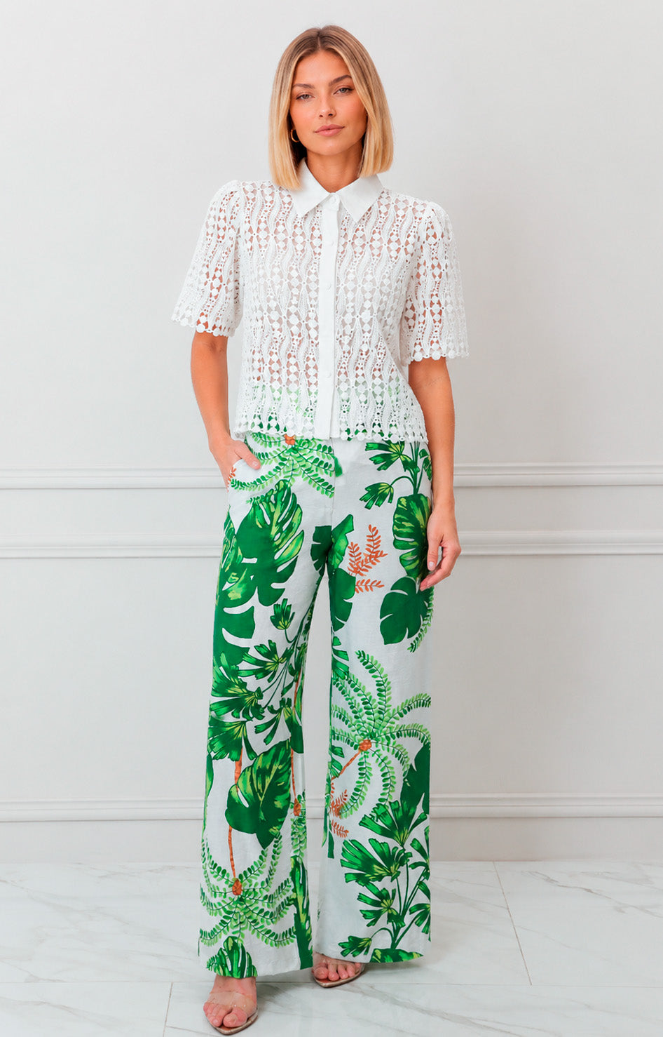 Blusa blanca de guipur - BLUSAS REGULAR Boutiquemirel 