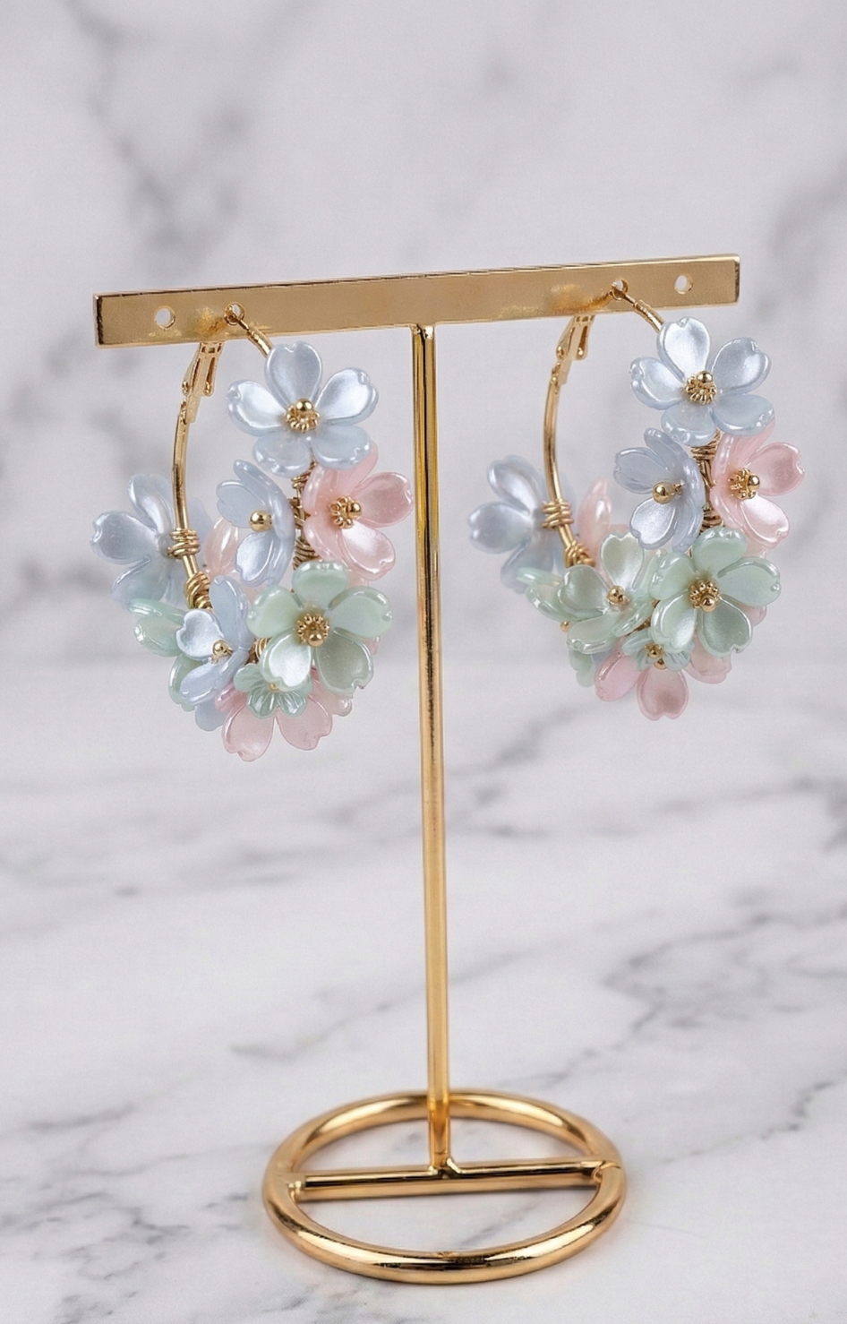 Aretes de Aro Dorado con Flores - ARETES Boutiquemirel 