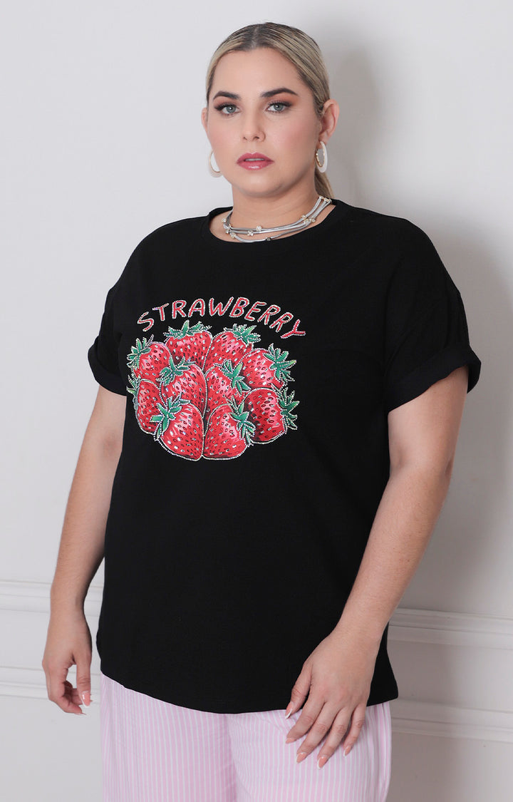 Blusa estampada strawberry - BLUSAS CURVY Boutiquemirel 