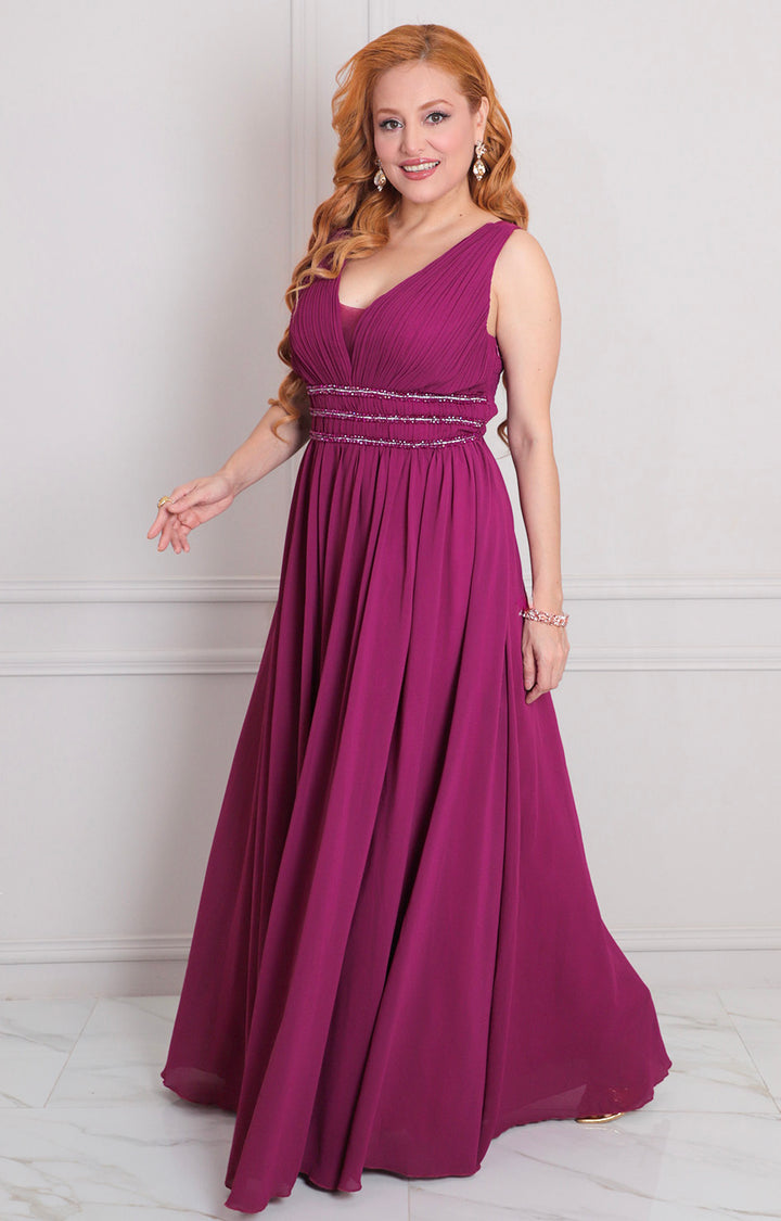 Vestido magenta con brillos - VESTIDO LARGO REGULAR Boutiquemirel 