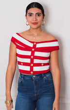 Blusa de rayas strapless - BLUSAS REGULAR Boutiquemirel 