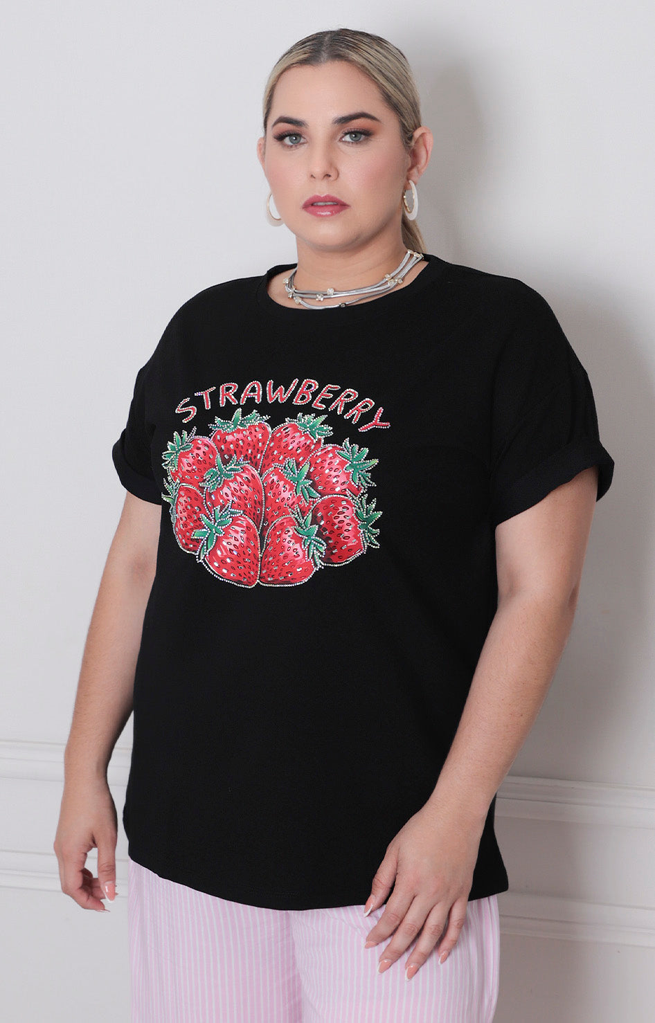Blusa estampada strawberry - BLUSAS CURVY Boutiquemirel 
