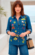 Blusa de mezclilla con detalles bordados - BLUSAS REGULAR Boutiquemirel 