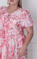 Vestido rojo estampado - VESTIDO CORTO CURVY Boutiquemirel 