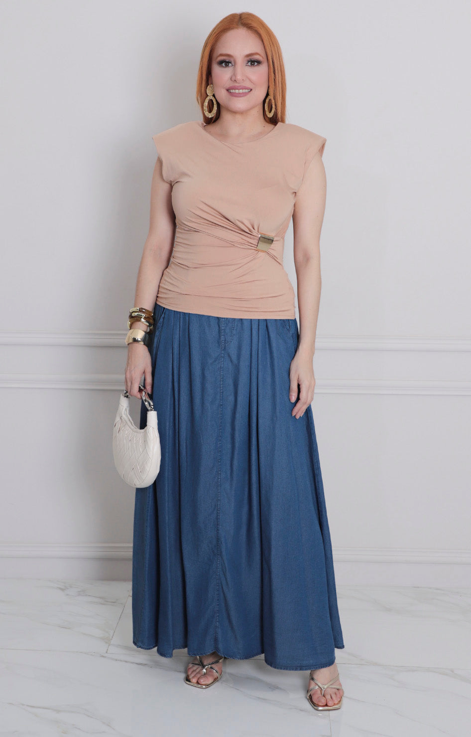 Blusa con fruncido y hebilla - BLUSAS REGULAR Boutiquemirel 