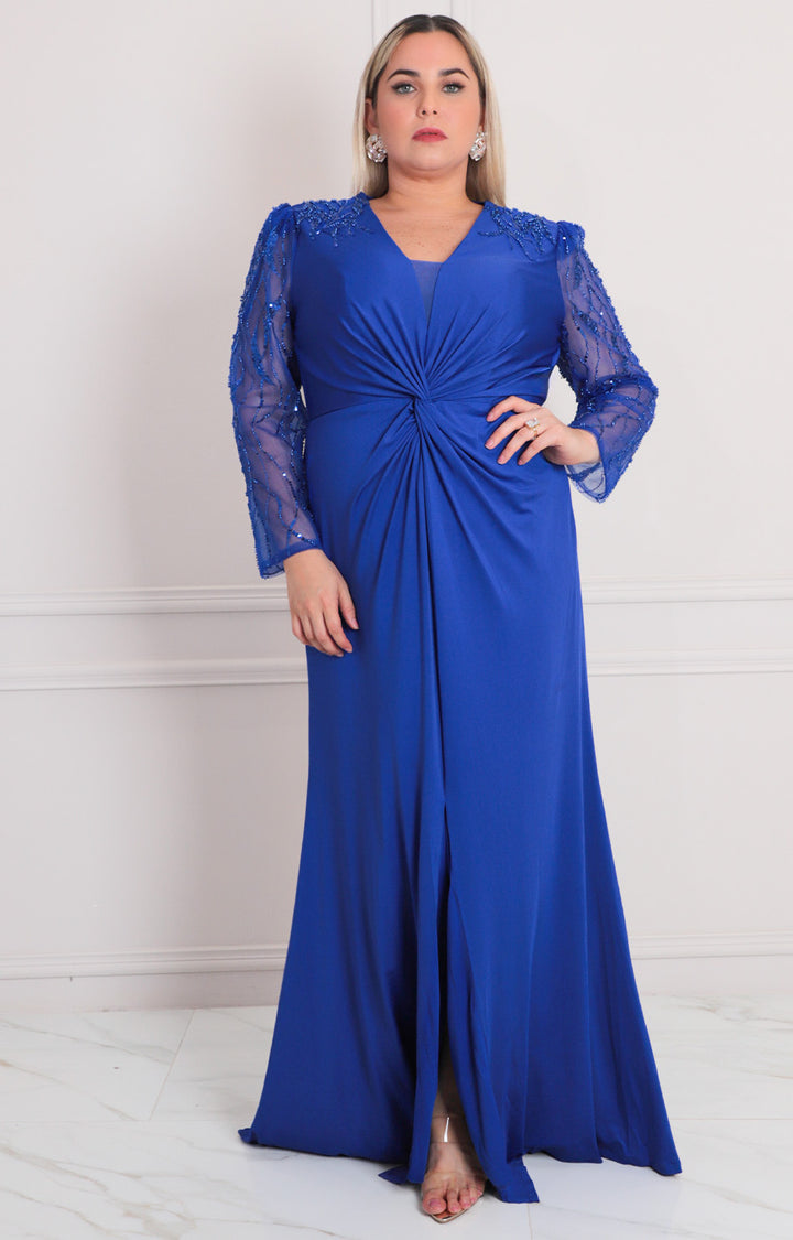 Vestido azul rey de gala