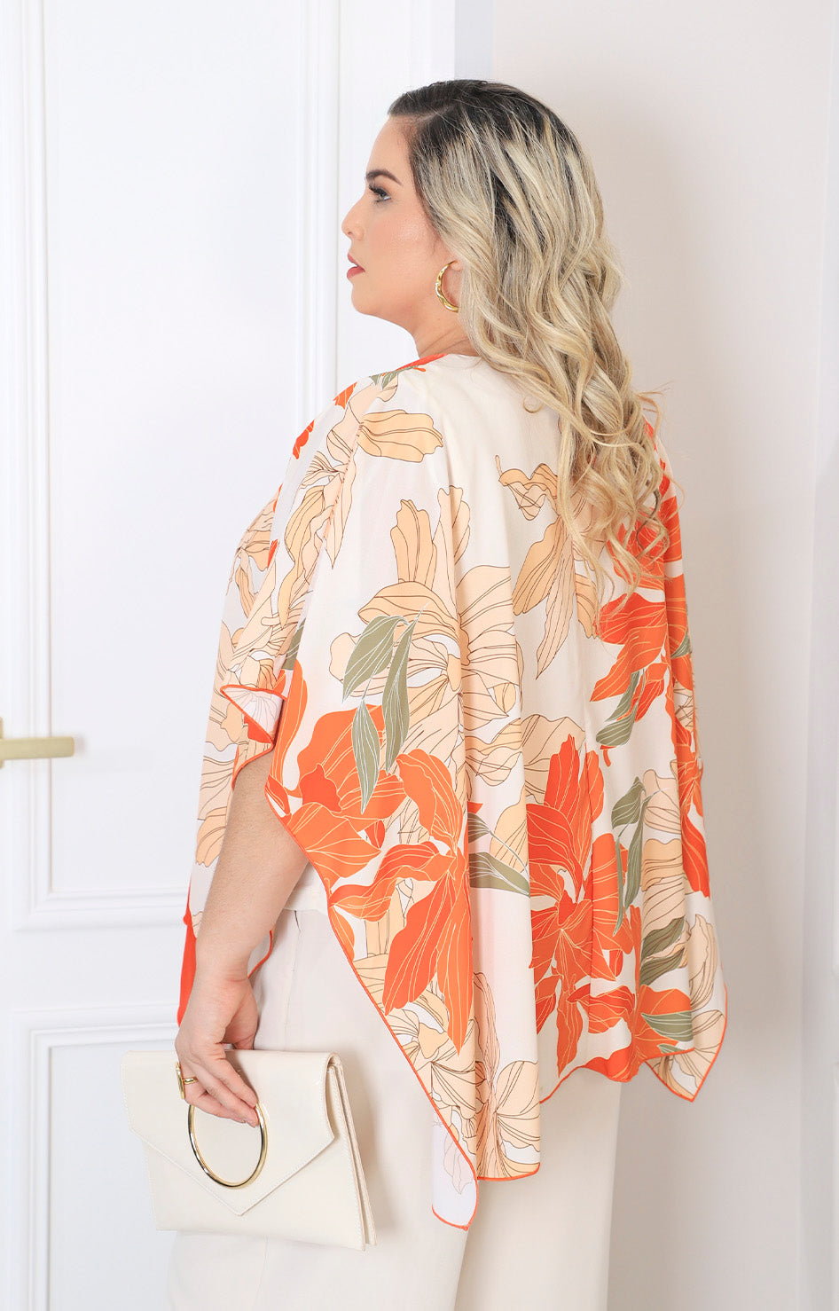 Blusa naranja estampada