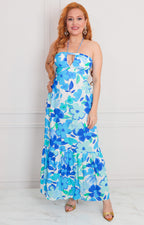 Vestido azul estampado - VESTIDO LARGO REGULAR Boutiquemirel 
