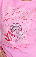 Blusa rosa estampada