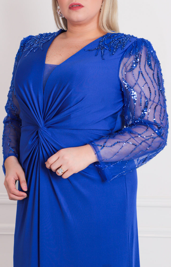 Vestido azul rey de gala