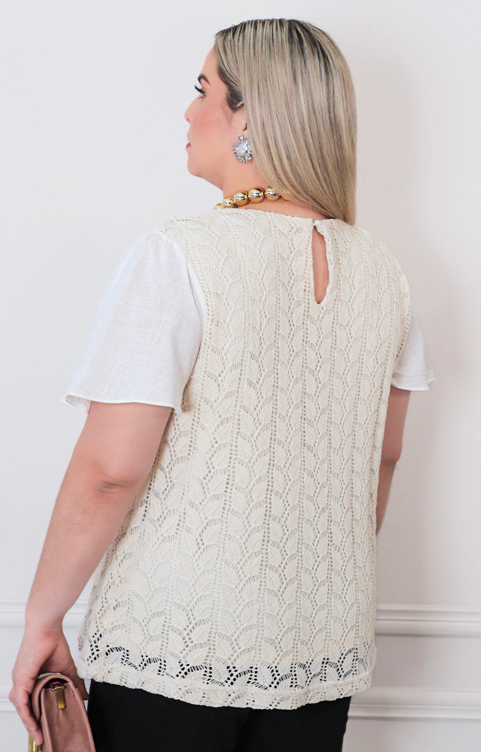 Blusa beige de punto - BLUSAS CURVY Boutiquemirel 