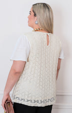 Blusa beige de punto - BLUSAS CURVY Boutiquemirel 